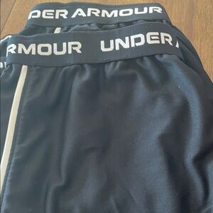 2 pair of Under Armour Black Shorts with White Logo